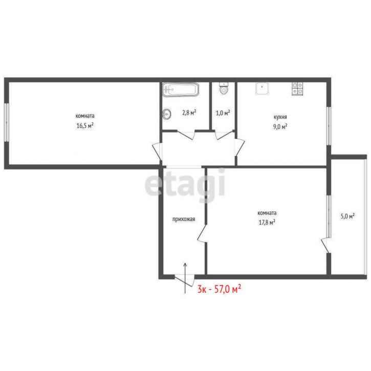 2-комн квартира Ангарская улица