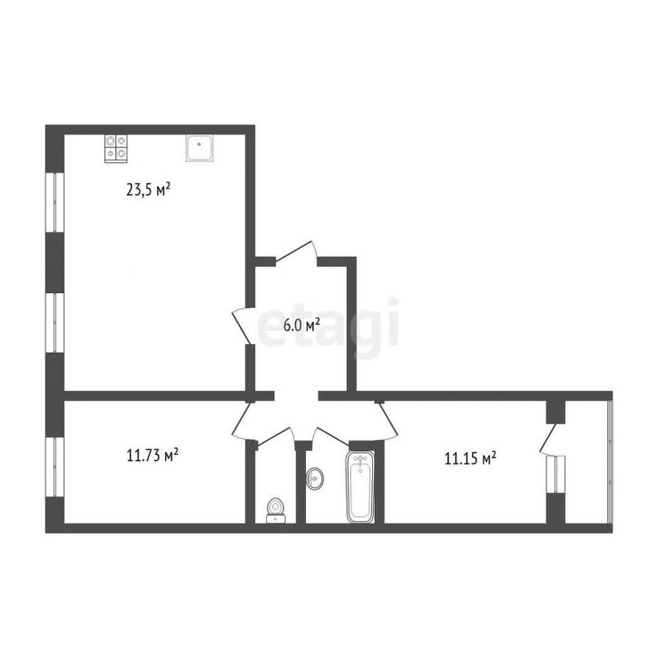 2-комн квартира Широкореченская улица