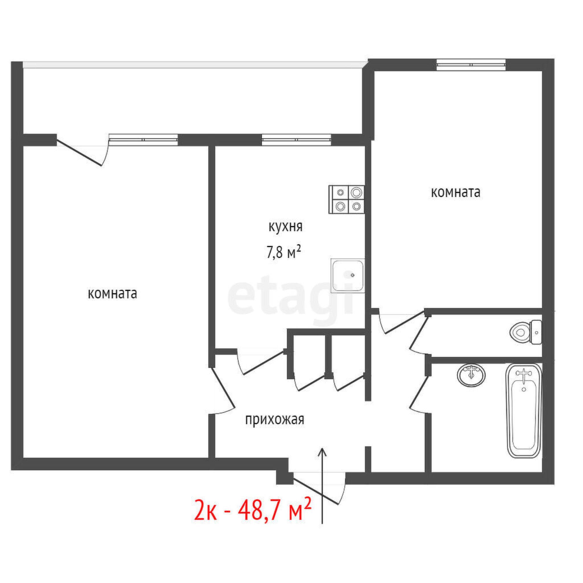 Продажа 2-комн квартиры улица Академика Бардина