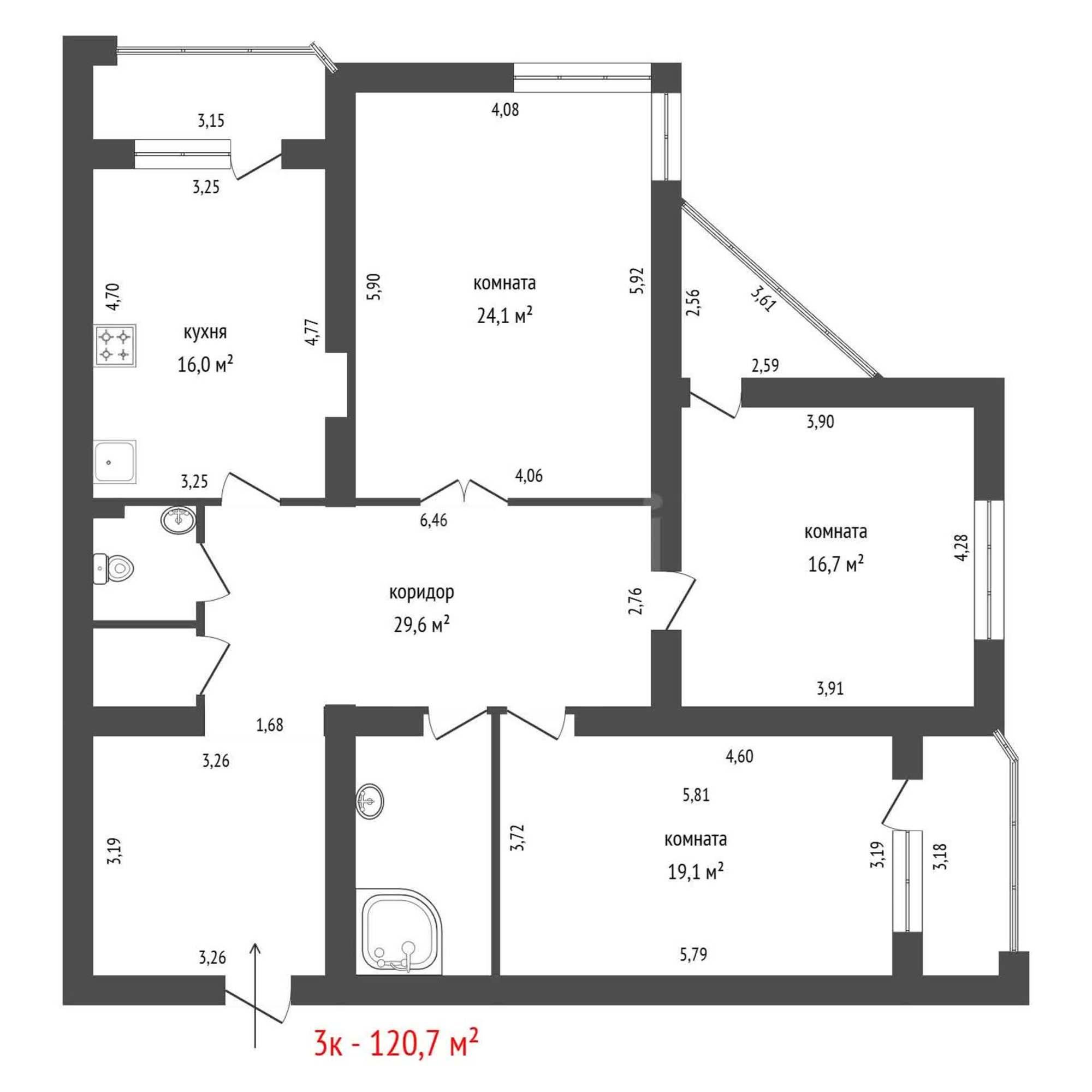 Продажа 3-комн квартиры улица Куйбышева