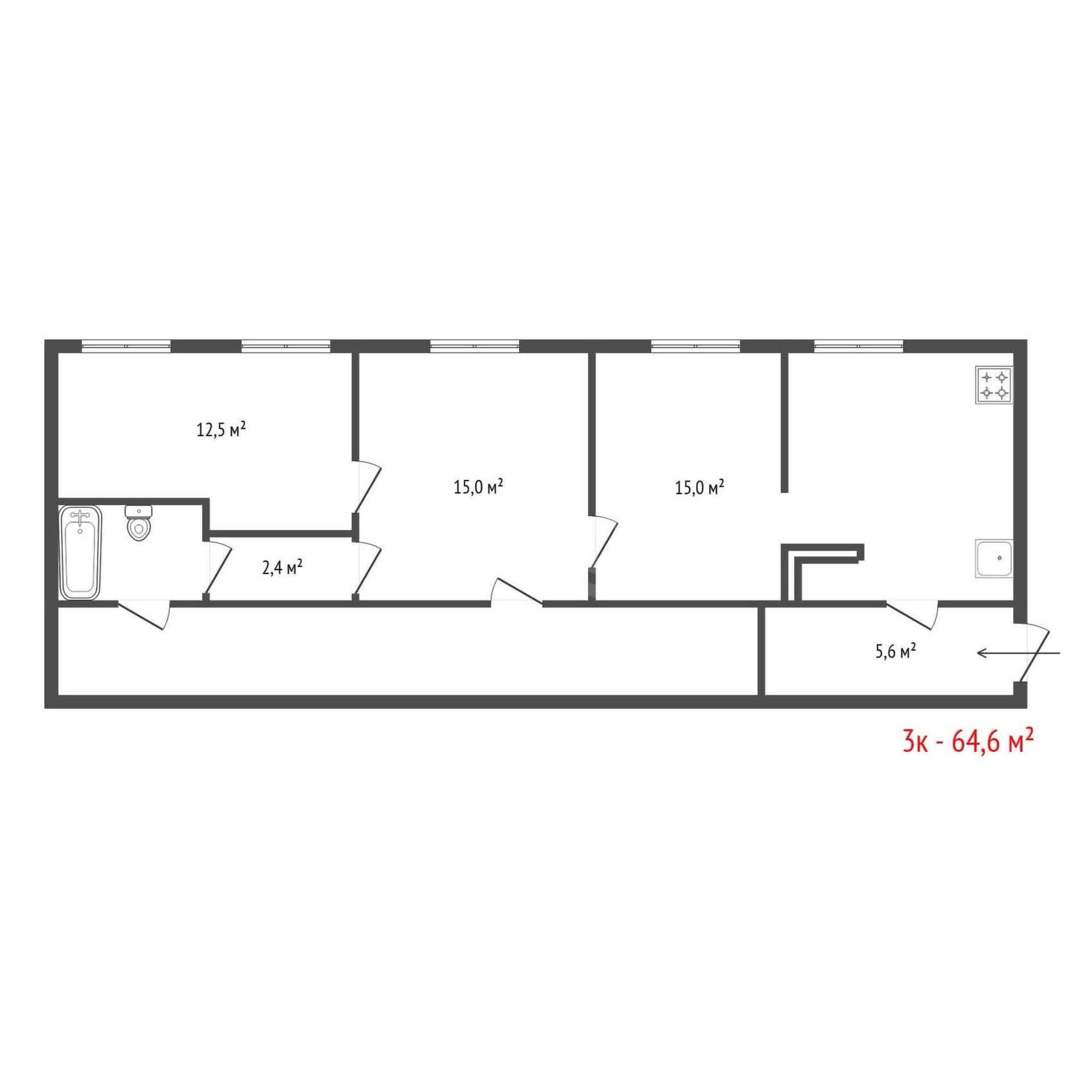 Продажа 3-комн квартиры улица Кузнецова