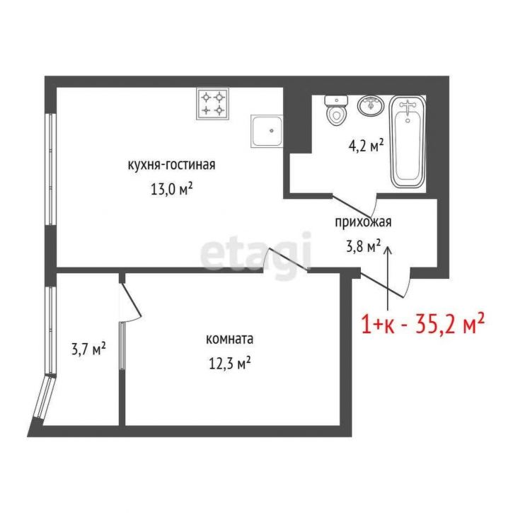 1-комн квартира Машинная улица