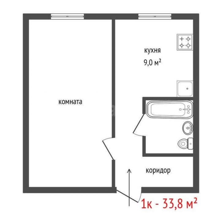 1-комн квартира улица Победы