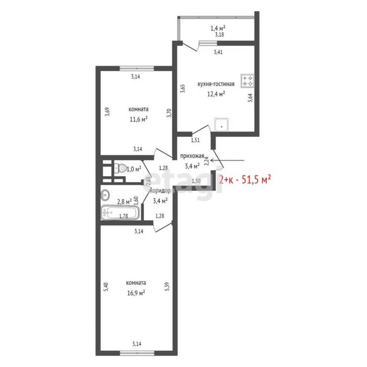 2-комн квартира Латвийская улица