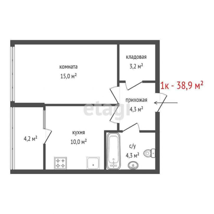 1-комн квартира улица Краснолесья