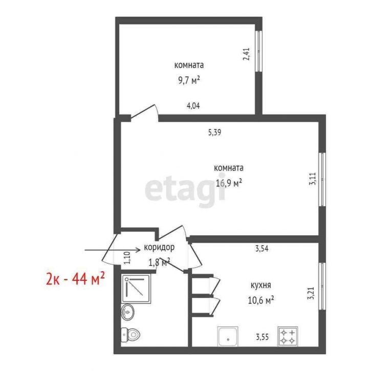 2-комн квартира улица Фрезеровщиков