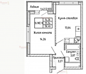 1-комн, 35кв м, этаж 26/28 Фрунзе 31/2