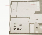 1-комн, 35кв м, этаж 13/17 Краснолесья 10/6