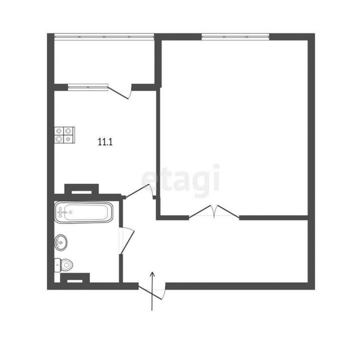 1-комн квартира улица Раевского