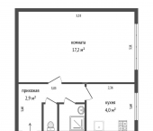 1-комн, 24.7кв м, этаж 3/3 Донская улица