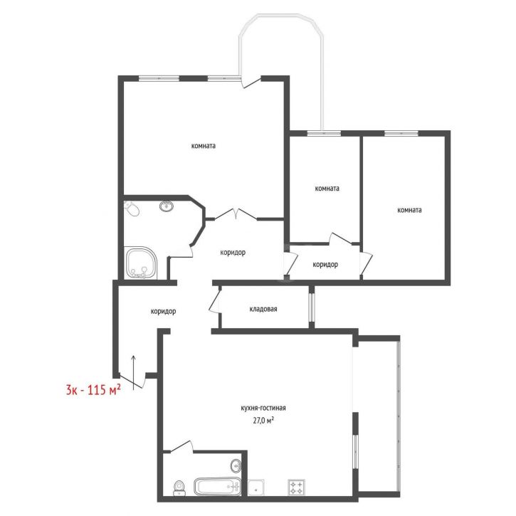 3-комн квартира улица Крестинского