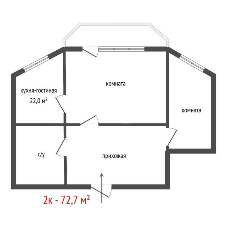2-комн квартира улица Луначарского