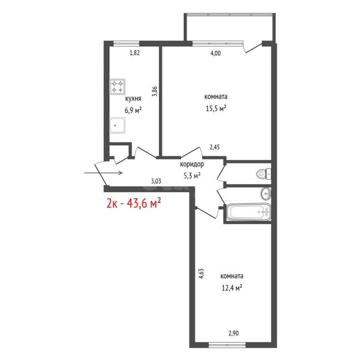 2-комн квартира улица Белинского