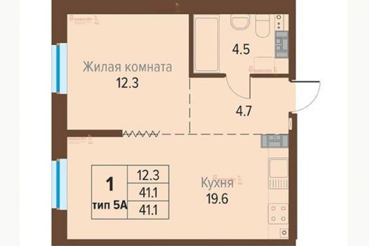 1-комн квартира Краснолесья 10
