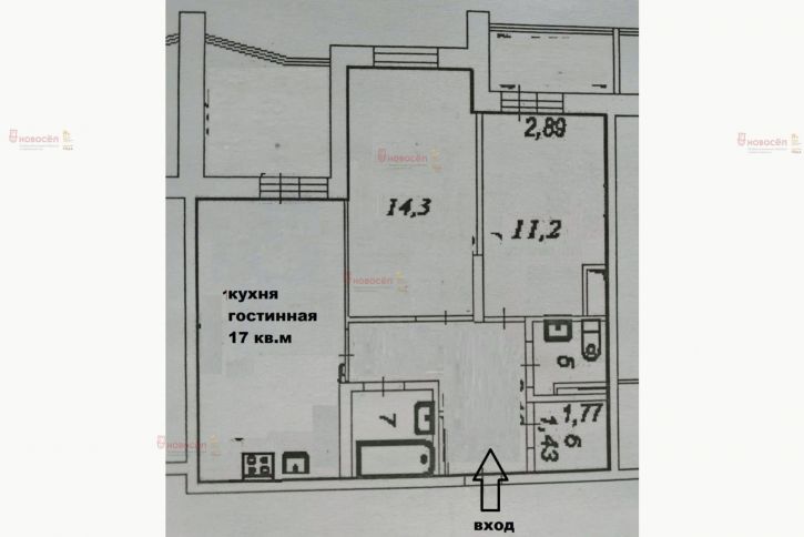 3-комн квартира Кунарская 36