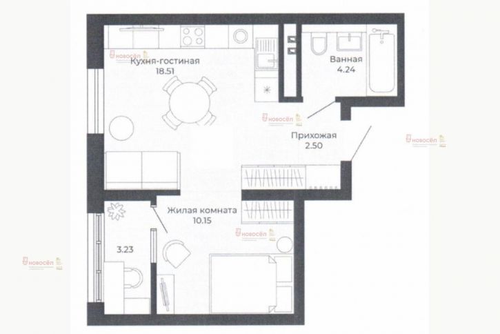 1-комн квартира Белоглазова 5