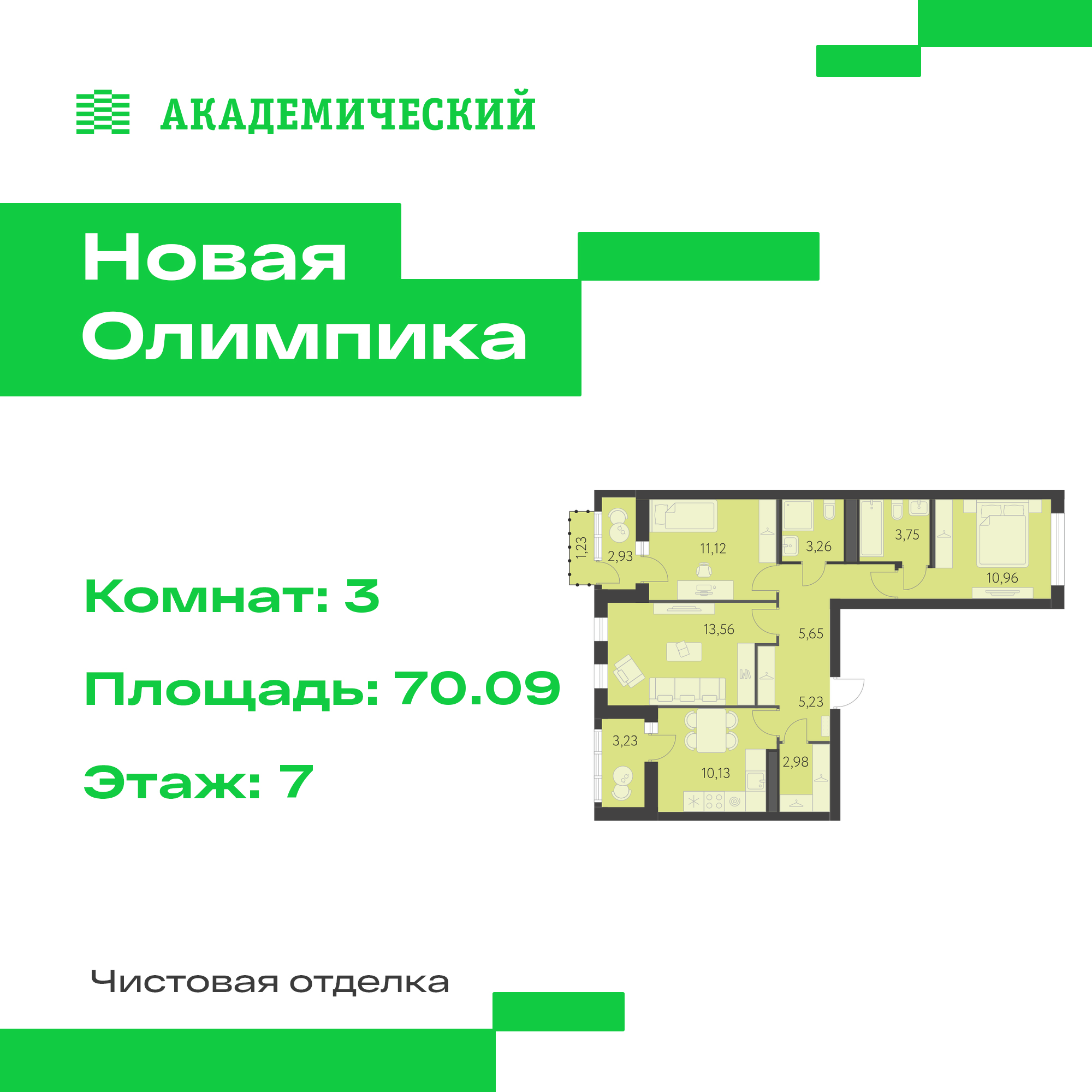 Купить квартиру за 10 212 800 рублей на улица Академика Парина, дом 13.2