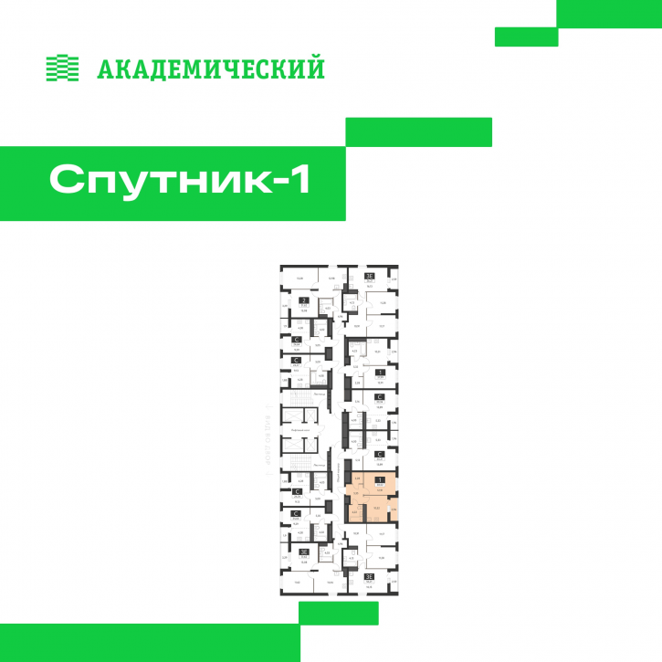 1-комн квартира в новом доме улица Академика Ландау, д. 17.8