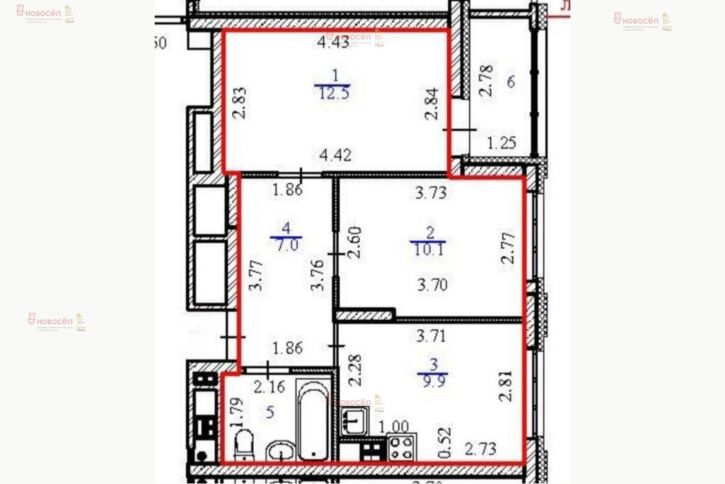 2-комн квартира Парина 40/3