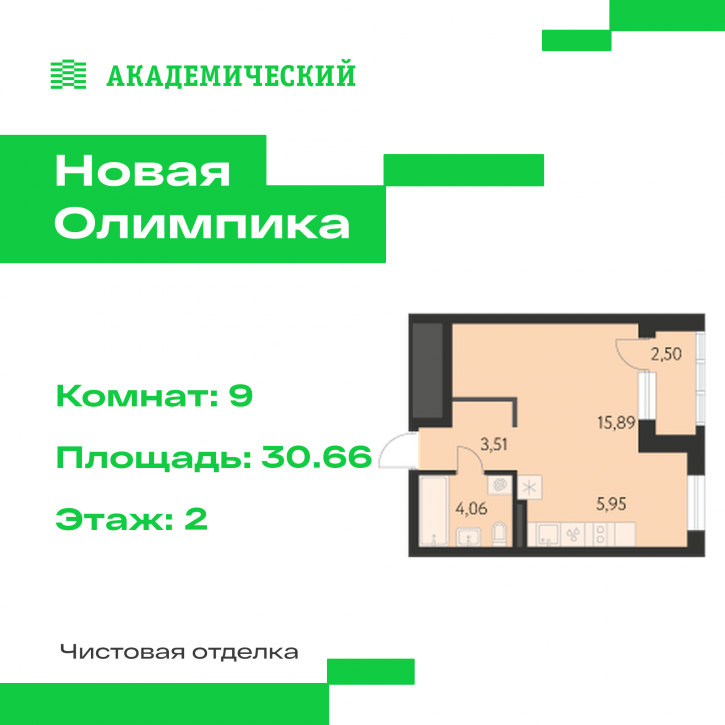 Квартира в новом доме улица Академика Парина, дом 13.1.1