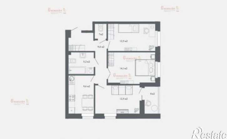 3-комн квартира ул Комсомольская, 67,  д. 67