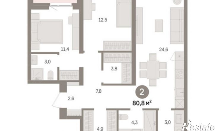 2-комн квартира в новом доме ул Шаумяна, 32,  д. 32