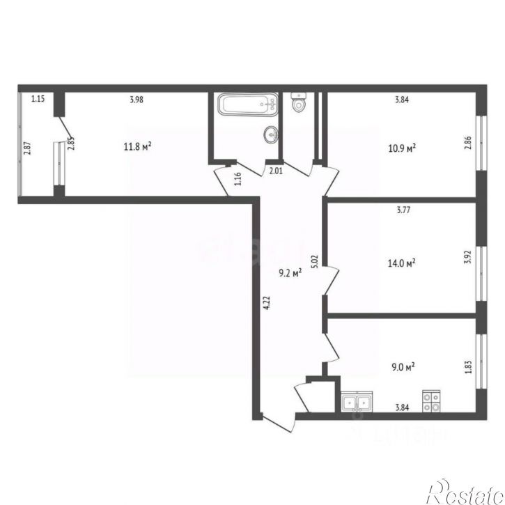 3-комн квартира пр-д Решетникова, 3А,  д. 3А