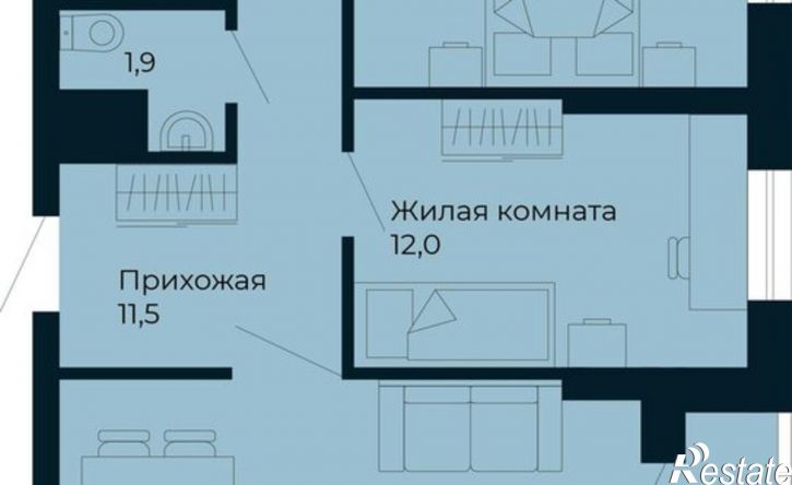 2-комн квартира в новом доме ул Серова, 92,  д. 92