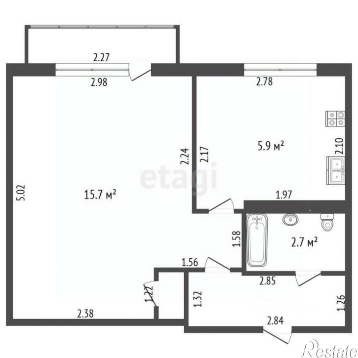 1-комн квартира