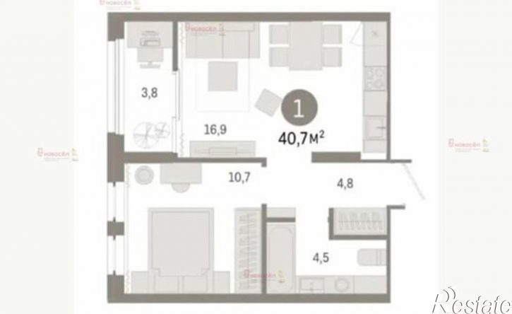 1-комн квартира Проходной пер, 1,  д. 1
