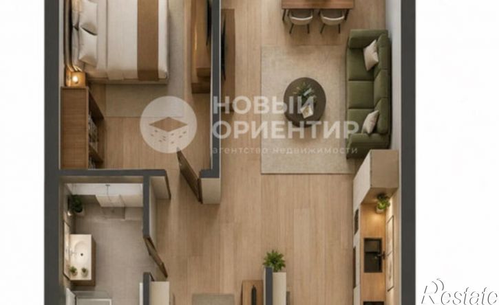 1-комн квартира в новом доме микрорайон Академический, 20-й квартал