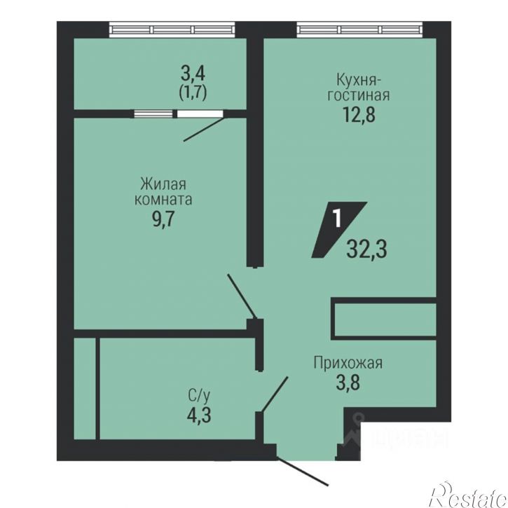 1-комн квартира в новом доме Газорезчиков пер, 38,  д. 38