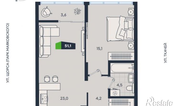 2-комн квартира ул Машинная, 1в/2,  д. 1в/2