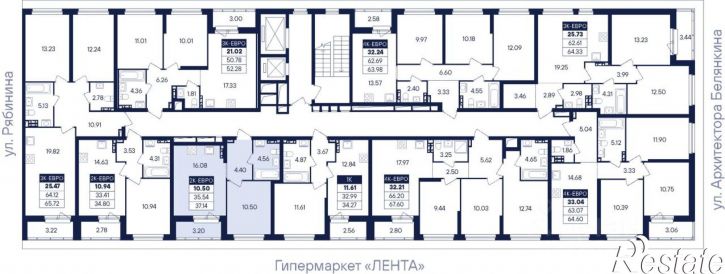 1-комн квартира в новом доме улица Рябинина