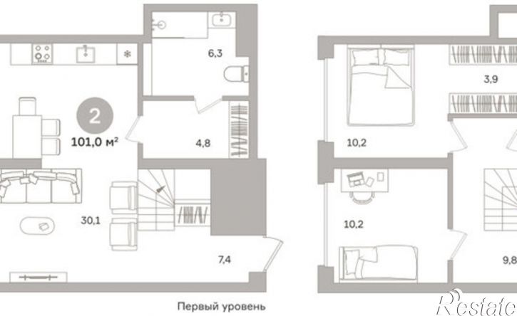 2-комн квартира в новом доме Северный пер, 2 2,  д. 2 2,  к. 2
