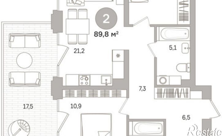 2-комн квартира в новом доме Северный пер, 2 2,  д. 2 2,  к. 2