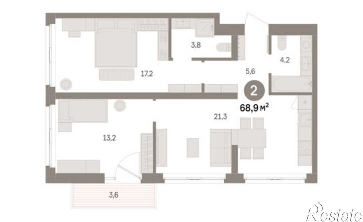 2-комн квартира в новом доме ул Шаумяна, 32,  д. 32