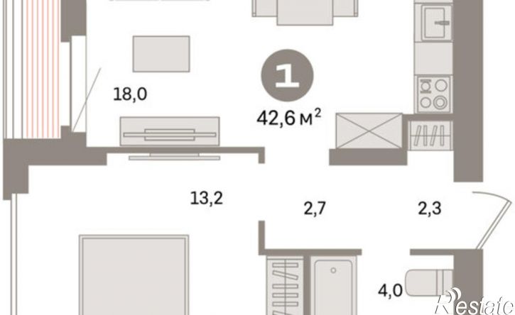 1-комн квартира в новом доме ул Сортировочная, 22,  д. 22