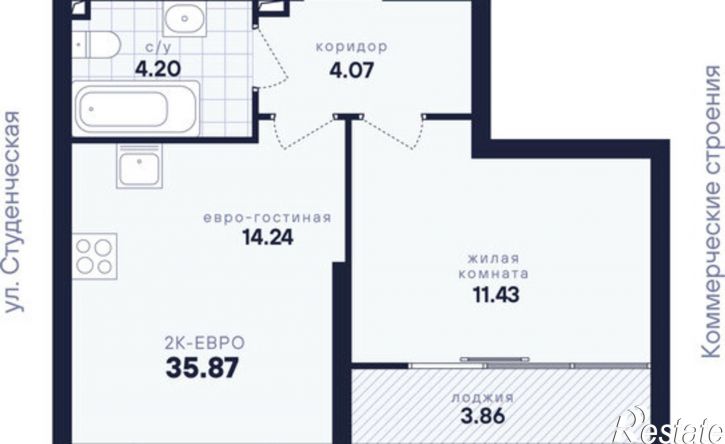 1-комн квартира в новом доме ул Малышева, 145Б,  д. 145Б