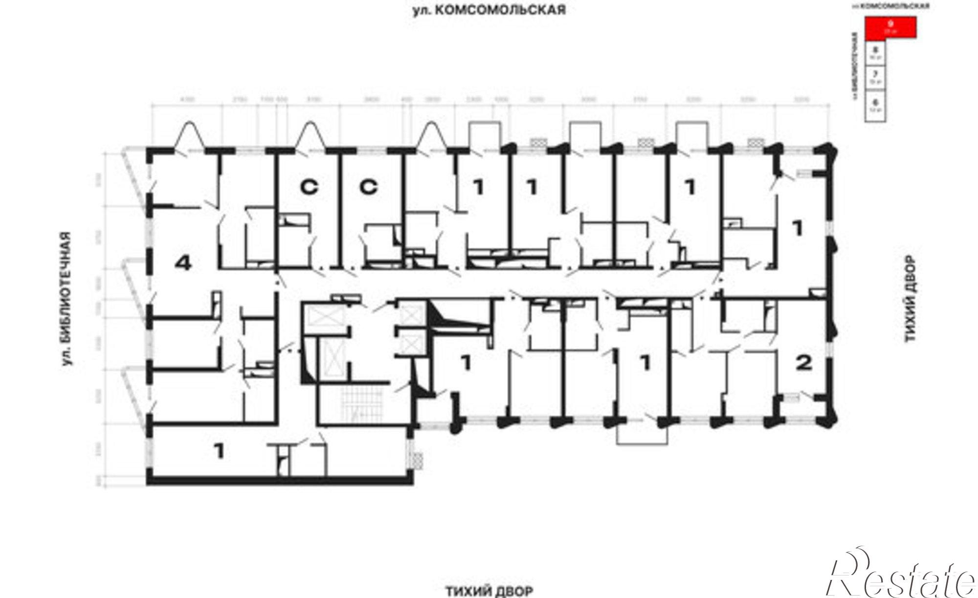 Купить квартиру за 20 661 200 рублей на ул Комсомольская, 72А