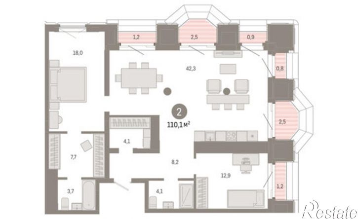 2-комн квартира в новом доме ул Некрасова, 6,  д. 6