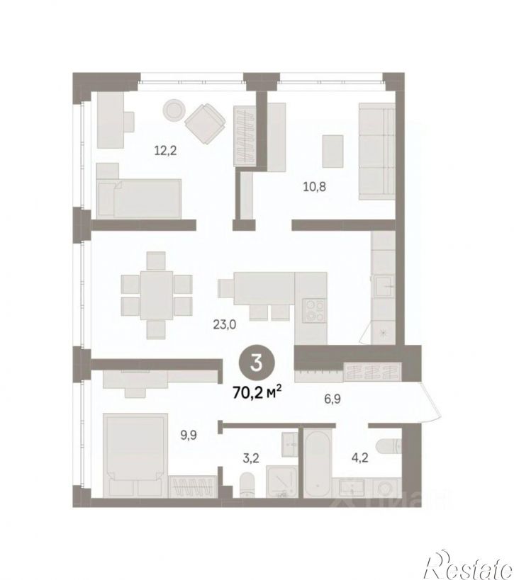 2-комн квартира в новом доме ул Шаумяна, 32,  д. 32