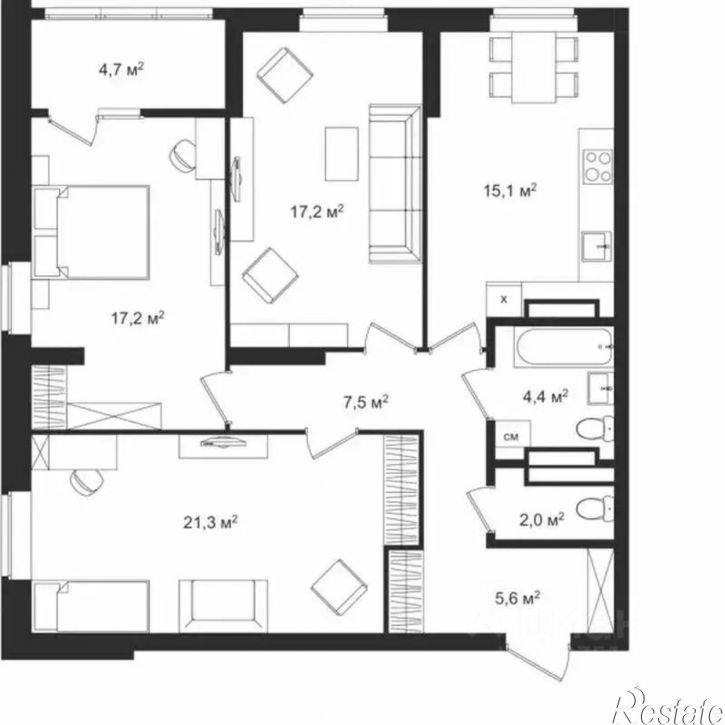 3-комн квартира ул Академика Бардина, 28Б,  д. 28Б