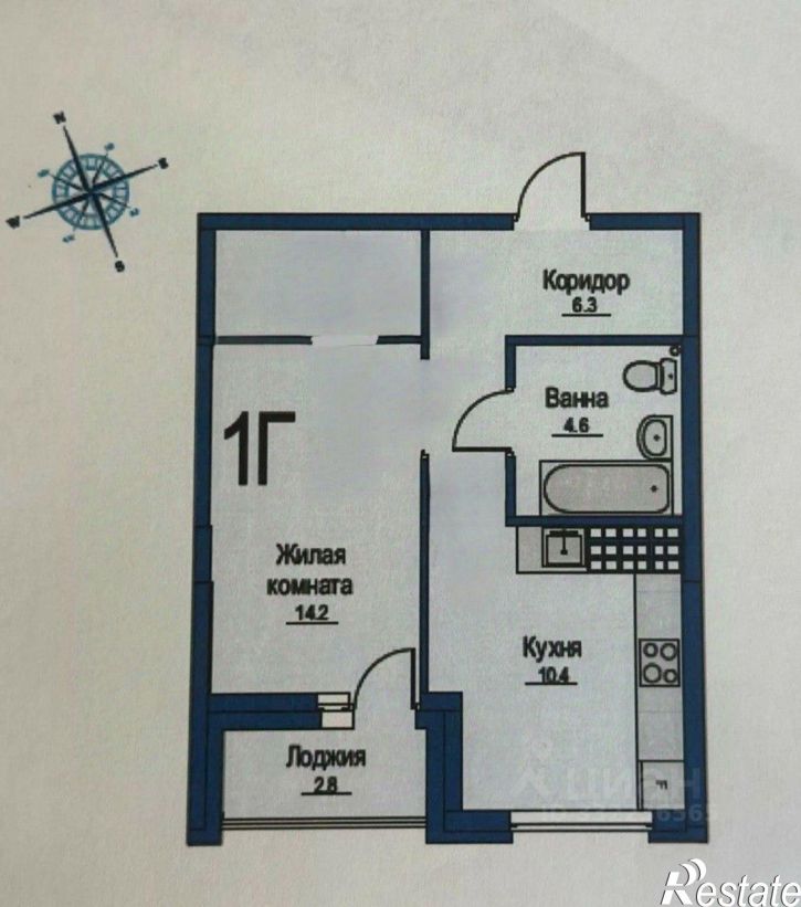 1-комн квартира ул Героев России, 35,  д. 35