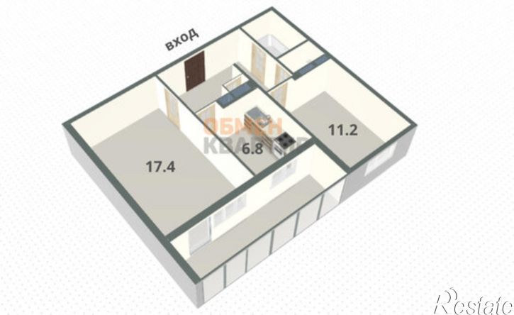 2-комн квартира ул Металлургов, 4а,  д. 4а