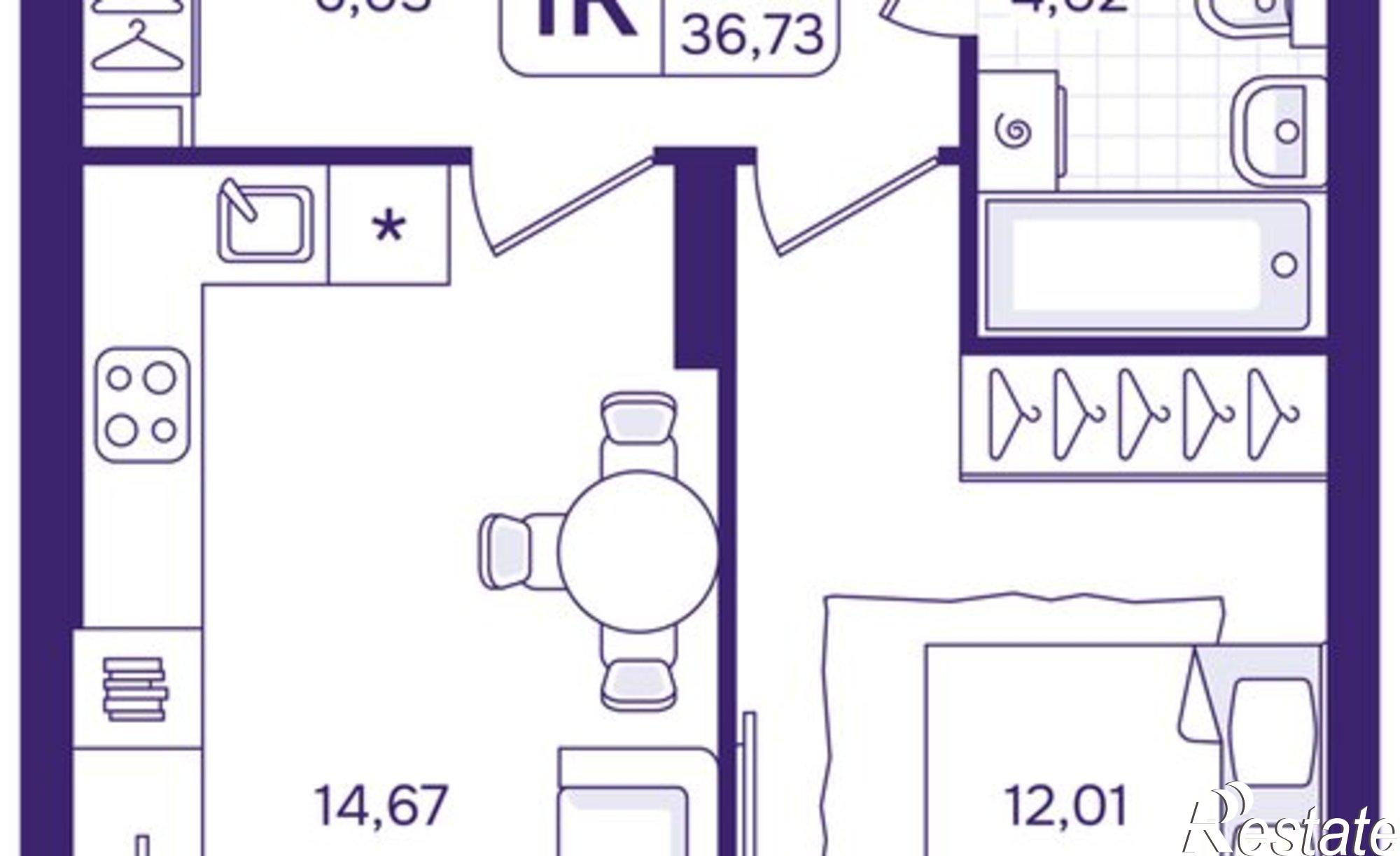 Купить квартиру за 5 674 900 рублей на Проходной пер, 1