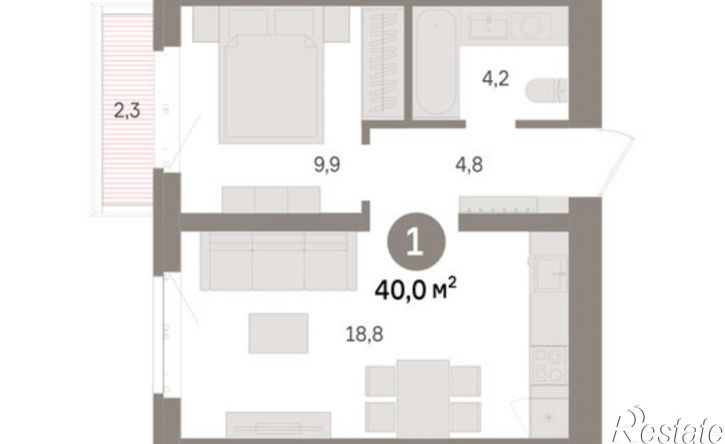 1-комн квартира в новом доме ул Павлодарская, 39а,  д. 39а
