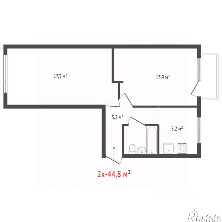 2-комн квартира ул Мраморская, 40,  д. 40
