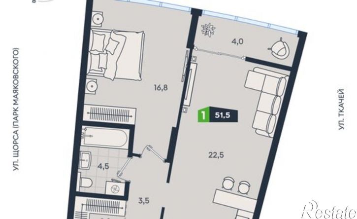 1-комн квартира ул Машинная, 1в/2,  д. 1в/2