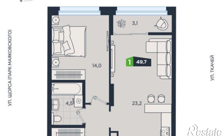1-комн квартира ул Машинная, 1в/2,  д. 1в/2